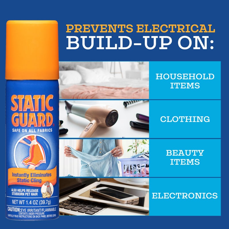Static Guard Fabric Spray, Original Scent, Small Travel Size, 1 Ounce Can, Pack of 3 - Image 2
